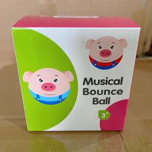 2024 yeni şarj edilebilir komik domuz elektronik müzik interaktif köpek peluş oyuncak çevre dostu Pet zıplayan toplar aktif hareketli gıcırtılı - Product Image 2