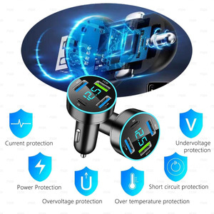 <span class=keywords><strong>Cargador</strong></span> de coche rápido de <span class=keywords><strong>4</strong></span> puertos actualización voltímetro pantalla USB <span class=keywords><strong>cargador</strong></span> de coche carga teléfono de coche <span class=keywords><strong>cargador</strong></span> de teléfono móvil para iPhone 15 Samsung - Product Image 3