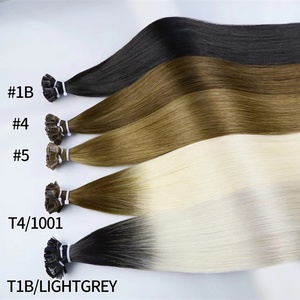 Highknight vente en gros kératine italienne pointe plate cuticule droite naturelle alignée 100% Extensions de cheveux humains vierges Remy - Product Image 2