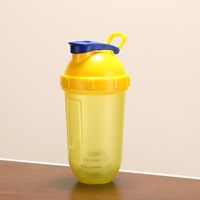 Bouteille de shaker à protéines personnalisée avec logo, 18 oz, 500 ml, transparente, blanche, noire, pour la salle de sport, les sports, les boissons protéinées, avec fond rond