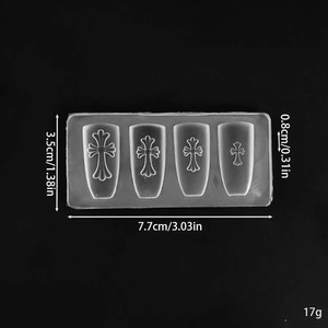Moule à ongles en silicone multi-formes, moule de sculpture 3D en forme de croix pour ornements d'ongles DIY, breloques, outils de manucure, vente en gros - Product Image 6
