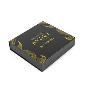 Crown Win Recycled Materials Magnetic Closure Rigid Cosmetic Gift Box Set with Sponge Lining Black Paper Boxes - Product Image 3