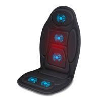 Nowcozy Coussin de Massage Dorsal Vibrant et Chauffant, Siège de Massage avec 5 Moteurs Vibrants, Tapis de Chaise Massant Chauffant