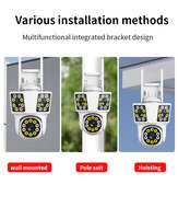 Kamera Keamanan WIFI IPC360 Outdoor Triple Lens Screen 3-lensa 3-Layar IPC360 Nirkabel CCTV Rumah PTZ Mini Kamera CS09