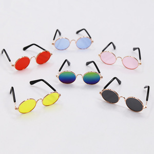 Pet <b>Sunglasses</b> For Dogs And Cats Multi Color <b>Round</b> Lens Metal <b>Frame</b> Small Medium Size Pets Fashion Sun Protection Accessory - Product Image 3
