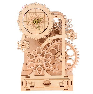 Wooden 3D <strong>Jigsaw</strong> Puzzle Clock Gear Clockwork Music Box Pen <strong>Holder</strong> DIY Handmade Toys for Children Educational Model Building Kits - Product Image 5