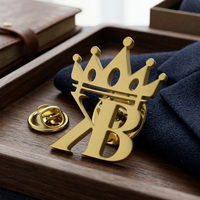 Broches de mode plaquées or, découpées au laser, en acier inoxydable, accessoire de costume d'entreprise, badge personnalisé, épingle à broche pour cadeau