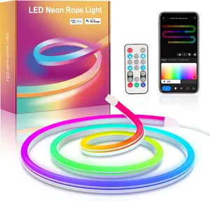 CL Lighting Decoración de pared interior IR BT Smart Control 3M Rgb Magic Color Rope Luces de neón Flex Led Neon Strip