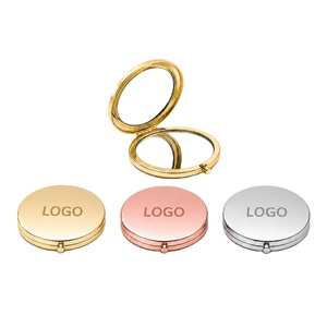 Espejo Compacto Redondo de Metal con Logotipo Personalizado, Doble Cara, Plegable, Herramienta de Maquillaje Cosmética de Bolsillo para Regalos Promocionales y de Marca - Product Image 1