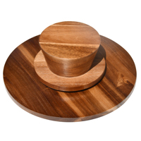 Support à gâteau en bois d'acacia 2026, multifonctionnel 6-en-1, plateau de service, saladier, grand plateau à gâteau