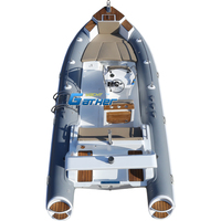 Bateau gonflable rib600 à coque en fibre de verre semi-rigide de luxe de 6m pour un usage familial