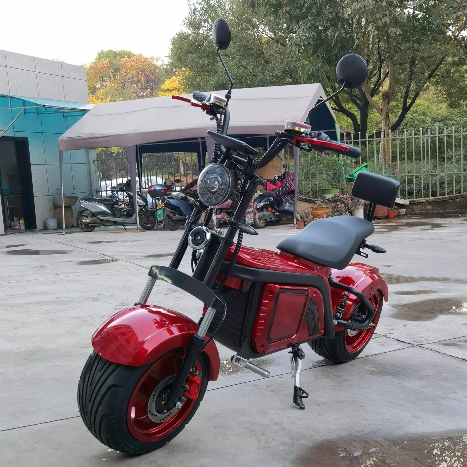 Armazém europeu gordo pneu e bateria removível, chopper fram motocicleta elétrica 2000w citycoco