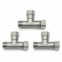 Raccord en T double pivotant en acier inoxydable 304 BSPP BSPT, filetage double femelle simple mâle 1/2 pouce, forgé à froid, raccord de tuyauterie 3 voies