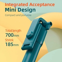 Bâton de Selfie télescopique Portable R1S trépied ABS réglable avec lumière de remplissage pour Smartphones iOS/Android accessoires de téléphone portable