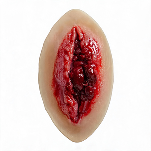 Latex-Narbenprothese, unlackiert, heller Hautton, realistischer künstlicher Wundsticker für Gesicht, Halloween-Kostümparty, Film-Cosplay - Product Image 4