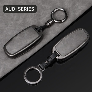 <span class=keywords><strong>Clé</strong></span> de voiture en alliage de zinc gris à <span class=keywords><strong>double</strong></span> revêtement en cuir, nouvelle conception pour <span class=keywords><strong>Audi</strong></span>, étui de protection en métal pour <span class=keywords><strong>clé</strong></span> de voiture, vente chaude - Product Image 1
