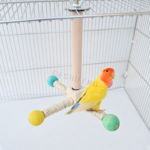 Bolas giratorias Estación de loros Stick Band Bearing Madera Pájaro Percha Juguete Fácil de instalar Soporte interactivo para loros Periquitos - Product Image 6