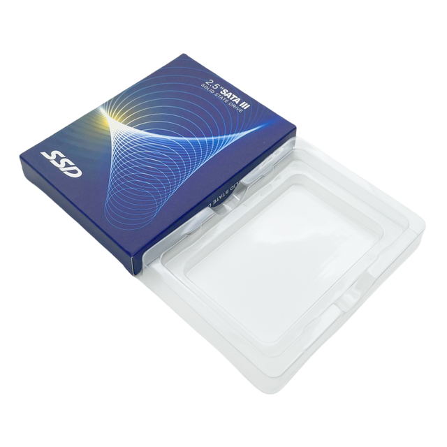 Wholesale 2.5\" SSD Plastic Blister Tray Customizable Disposable PET Plastic Paper Boxes for Storage and Display