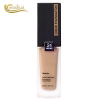 Fond de teint liquide effet seconde peau, gamme de teintes inclusive 50+, ingrédients bio-fermentés, longue tenue, étiquette privée personnalisée