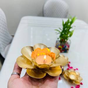 ที่ใส่เทียนทีไลท์แบบดั้งเดิมรูปดอกบัวของตกแต่งบ้านเทศกาลและดิวาลีของตกแต่งงานแต่งงาน & ของขวัญเทศกาลดิวาลี - Product Image 4