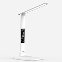 白色现代设计触摸控制 LED 台灯数字显示多角度可调 180 度可充电学习灯