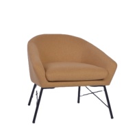 Fauteuil de loisirs modulaire réglable CARLFORD, pieds en métal noir, tissu rembourré, pour salle à manger, chambre, bureau à domicile, salon