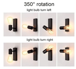 2024 rétro applique murale industrielle ferme <span class=keywords><strong>luminaire</strong></span> <span class=keywords><strong>suspendu</strong></span> Edison éclairage E27 applique murale rotative pour salon - Product Image 5
