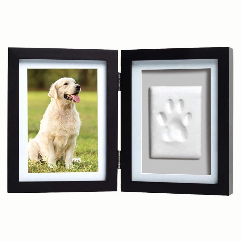 DIY Brown Dog Paw Print Clay Keepsake Kit Pet Gift Wooden Pet Memorial ...