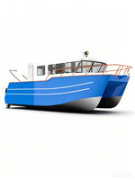 Catamaran à moteur certifié en alliage d'aluminium de 12 m pour le transport de passagers et les travaux, exportable depuis la Chine