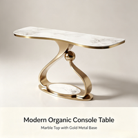 Table d'entrée en marbre, console d'entrée moderne et minimaliste de luxe, bureau mural pour salon, petite et grande taille