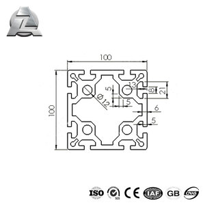 Profilé extrudeuse en aluminium, 100x100, argent anodisé, 10 pcs - Product Image 3