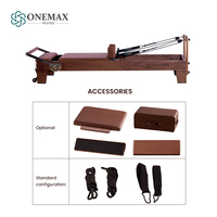 Machine de Pilates Reformer ONEMAX en noyer de luxe, garantie 10 ans, qualité professionnelle, pour le remodelage corporel, les étirements et le fitness
