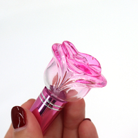 Botol Parfum kaca 5ml, bentuk bunga wanita kosong mewah warna-warni perjalanan botol Parfum kaca merah muda dengan tutup penyemprot sekrup isi ulang