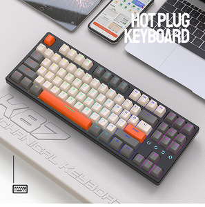 K87 Optical <b>USB</b> Mechanical <b>Keyboard</b> Swappable KeyCaps Hot-Swap RGB Wired Anti-Ghosting 87 Keys Gaming Multimedia K87 <b>Keyboard</b> - Product Image 5