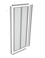 Porte de douche pliante moderne en verre avec cadre en aluminium pour salle de bain