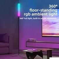 Lámpara de Pie LED RGB con Sincronización Musical, Control Remoto por Aplicación, Luz Ambiental para Sala de Estar, Dormitorio, Sala de Juegos, Decoración del Hogar, CE RoHS