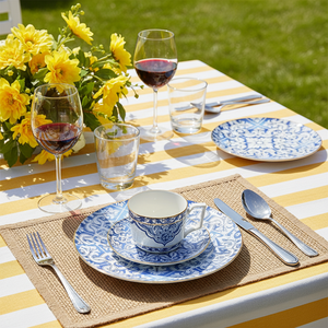 Vajilla <span class=keywords><strong>de</strong></span> Porcelana Blanca y Azul Mediterránea <span class=keywords><strong>de</strong></span> Lujo, Platos <span class=keywords><strong>de</strong></span> Cerámica con Borde Dorado, Taza <span class=keywords><strong>de</strong></span> Café, Vajilla <span class=keywords><strong>de</strong></span> Porcelana Fina al por Mayor - Product Image 4