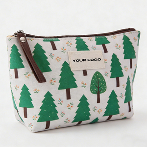 Pochette <span class=keywords><strong>de</strong></span> maquillage matelassée en coton <span class=keywords><strong>de</strong></span> grande capacité pour femme, personnalisée par Ujoy Gift, sac cosmétique portable avec fermeture éclair, holographique, écologique - Product Image 1