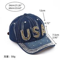 Gorra de Béisbol de Mezclilla Hecha a Mano para Mujer, Gorra Casual para Exteriores, Gorra Versátil Tipo Duckbill con Adornos de Diamantes, Accesorio de Moda