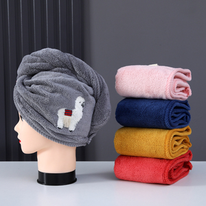 Toalla de Pelo con Capucha de Secado Rápido, Turbante Suave de Tela de Rizo, Logotipo Bordado, Colorida, para Salón y Hogar - Product Image 2