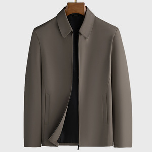 Abrigo Corto Ejecutivo de Primavera para <span class=keywords><strong>Hombre</strong></span>, Cuello Vuelto, Corte Holgado, Resistente al Viento, Poliéster, Tallas Grandes - Product Image 3
