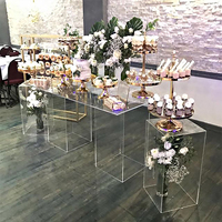 Table à manger et de bar en acrylique transparent OUGE AC-TA07 avec rehausseurs de table durables pour la décoration de mariage