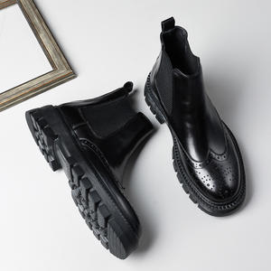 Zapatos de Cuero Casuales de Negocios Británicos con Relieve Brook, Suelas Gruesas Brillantes, Hechos a Mano con Acabado Pintado, para Hombre, Otoño, Estampado de Leopardo - Product Image 5