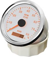 Tachometer KUS 0-6000RPM dengan Penghitung Jam, Lampu Latar, Tahan Air, Cocok untuk Kapal Pesiar, Mobil, RV, Tachometer Mesin