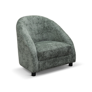 Fauteuil Aladdin en tissu vert avec base en métal pour salon intérieur - Product Image 1