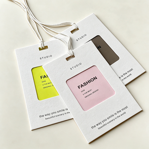 Luxury Custom Brand Embossed Logo Eco-Friendly Clothing Label Tags for Bags & Shoes Jewelry Wrapping Paper Hangtag - Product Image 1