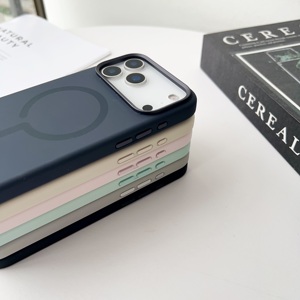 Funda Magnética de Silicona Líquida de Lujo para Teléfono 17 Pro Max 16 Plus 17Air, Carga Inalámbrica, Forro de Franela, Protección Antigolpes - Product Image 3