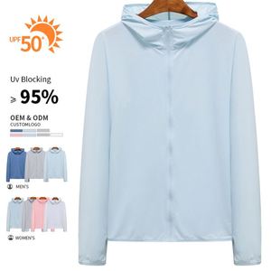 Veste à capuche unisexe anti-UV en gros, protection solaire estivale, coupe-vent respirant à séchage rapide avec fermeture éclair intégrale - Product Image 2