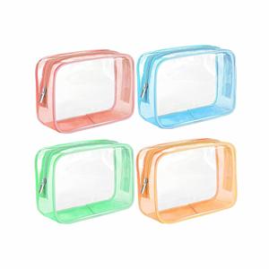 Organisateur de voyage pour articles de toilette, approuvé par la TSA, sac de maquillage transparent à fermeture éclair coloré - Product Image 1