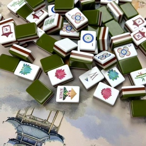 New Design Luxury Olive Green American Drake <b>Mahjong</b> Tile <b>Set</b> Acrylic Portable Travel Entertainment Table Game - Product Image 3